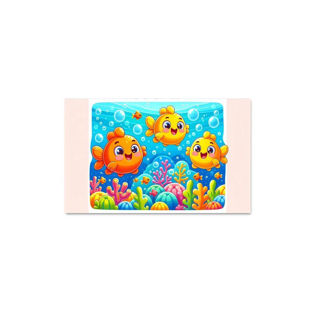Giggles With Goldfish - Underwater Fun Framed Paintings
