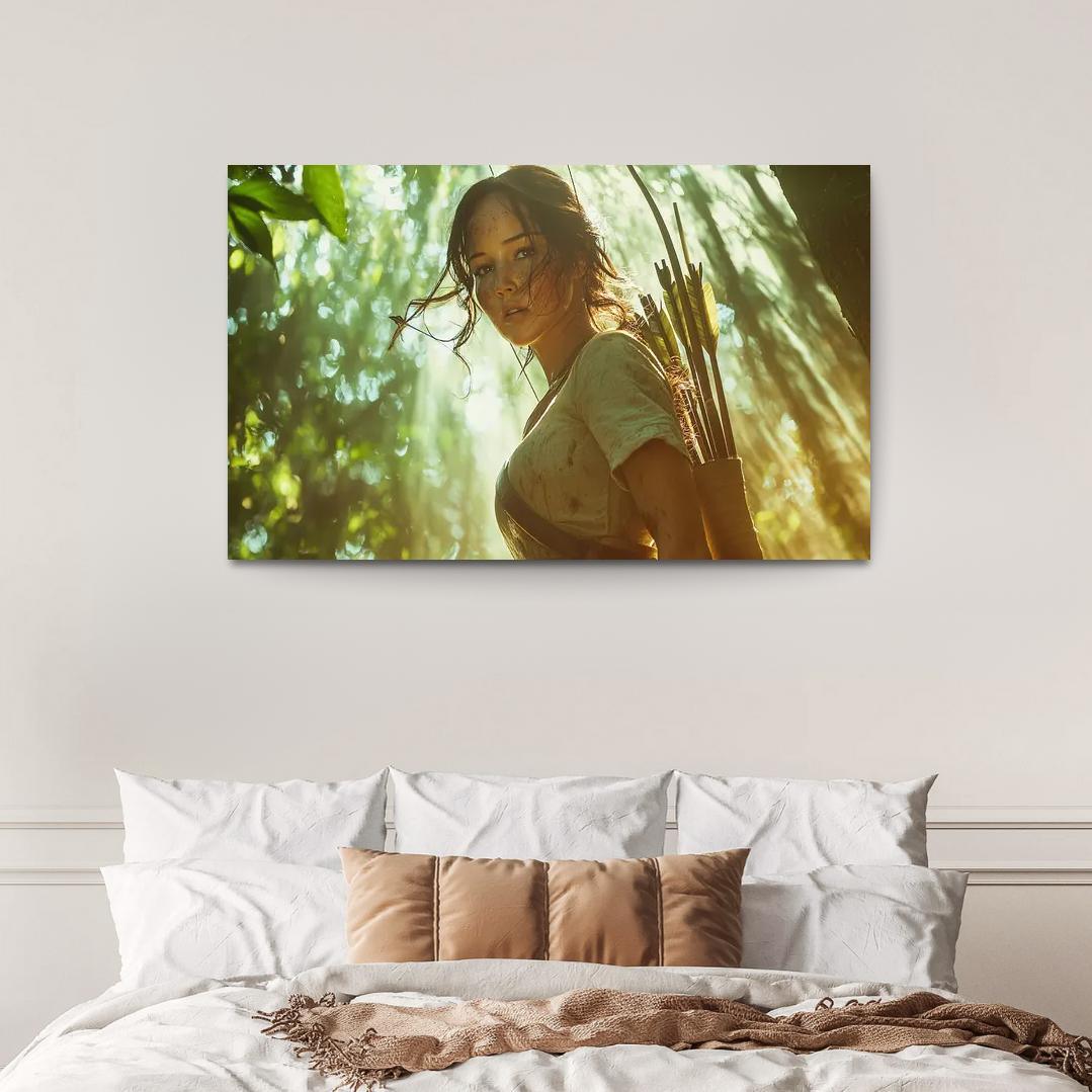 Jennifer Lawrence Fearless In The Hunger Games Arena Framed Paintings