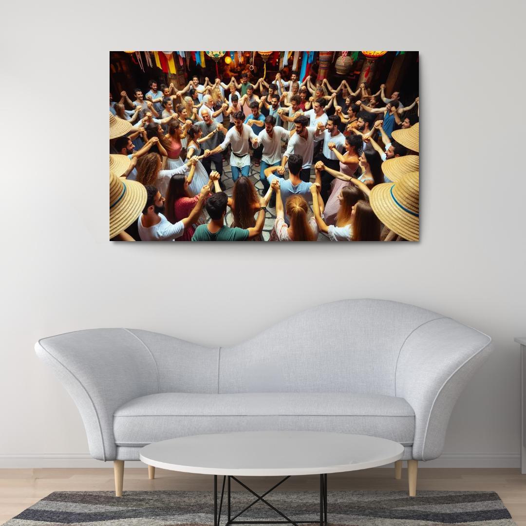 Zorba Dance The Joy Of Greek Culture Modern Paintings Frame