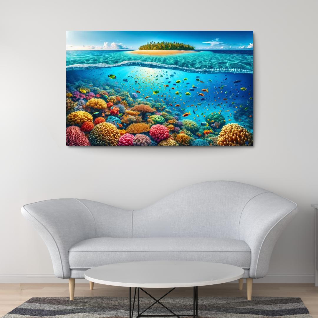 Coral Vista Underwater Wonderland Abstract Paintings Frame
