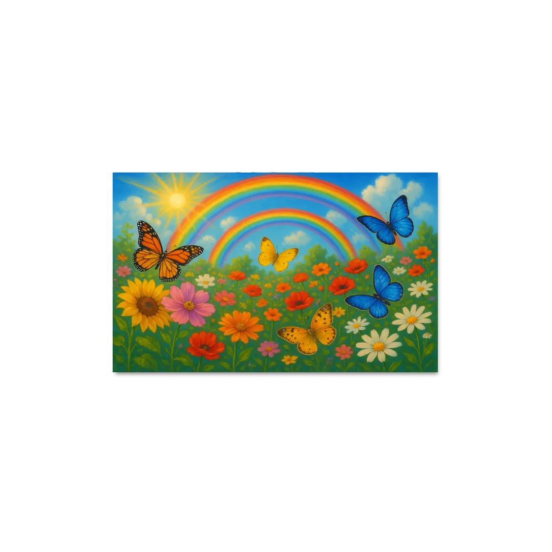Rainbow Garden - Magical Nature Scene Framed Paintings