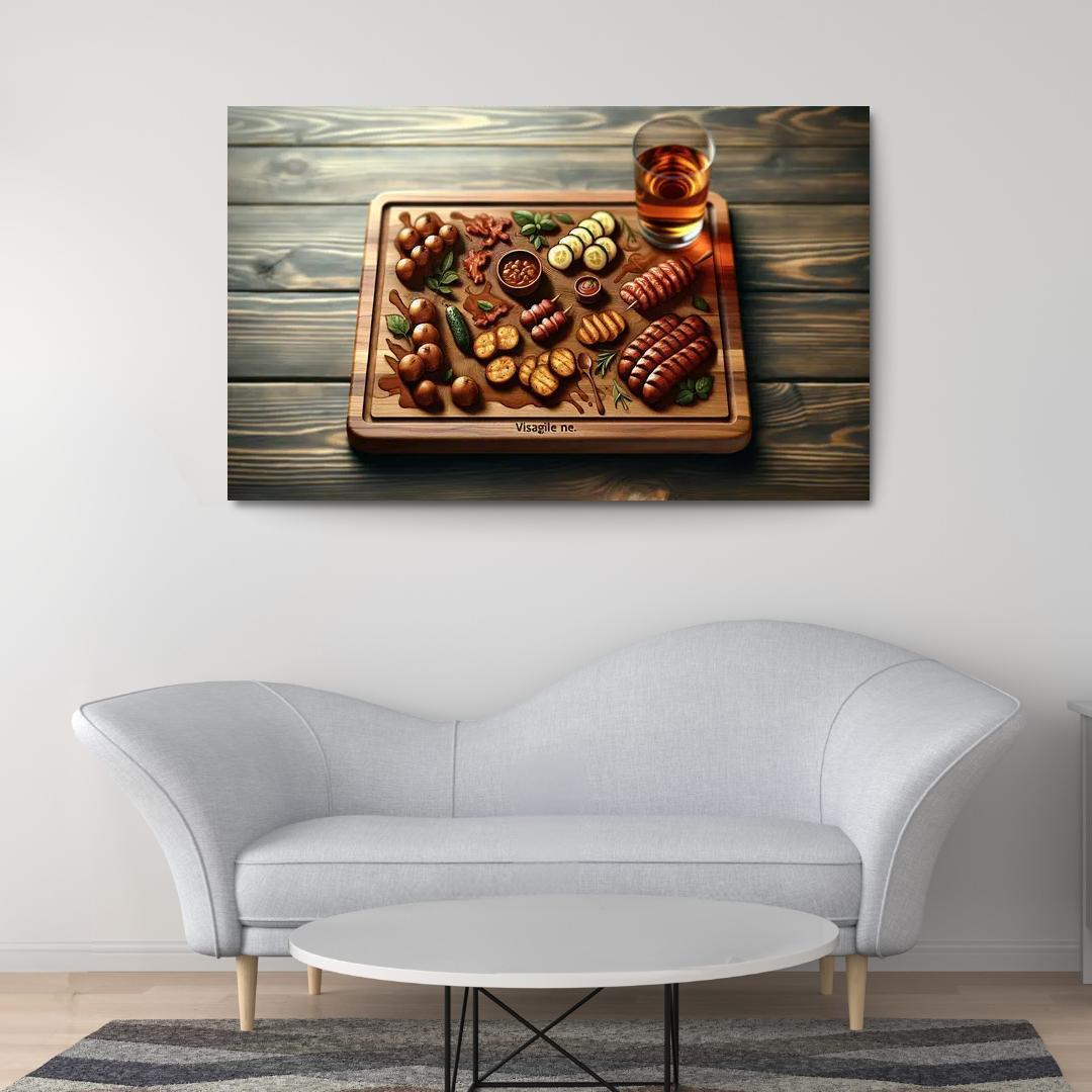 Artisan Wood Serving Board 1 Piece HD Canvas Wall Art-Original Frame