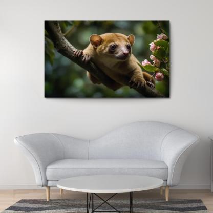 The Exotic Kinkajou In The Rainforest Canopy Framed Paintings