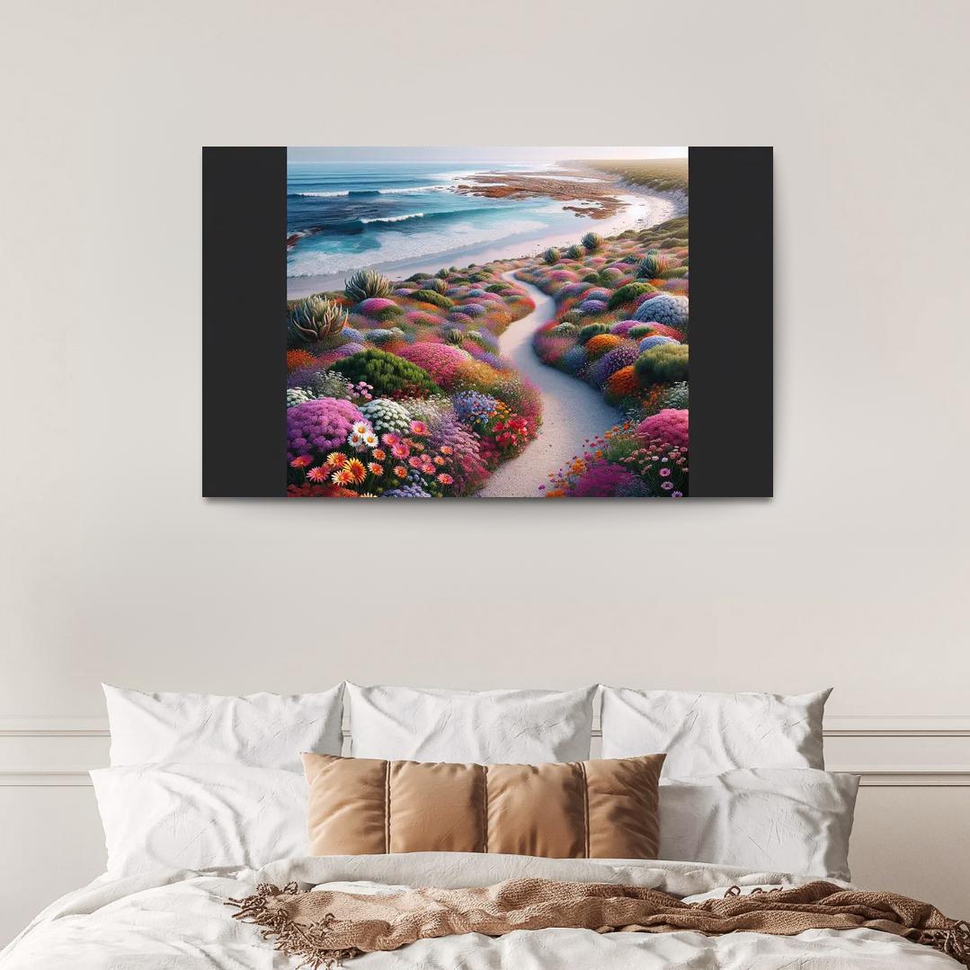 Winding Shoreline Scenic Pathway Abstract Paintings Frame