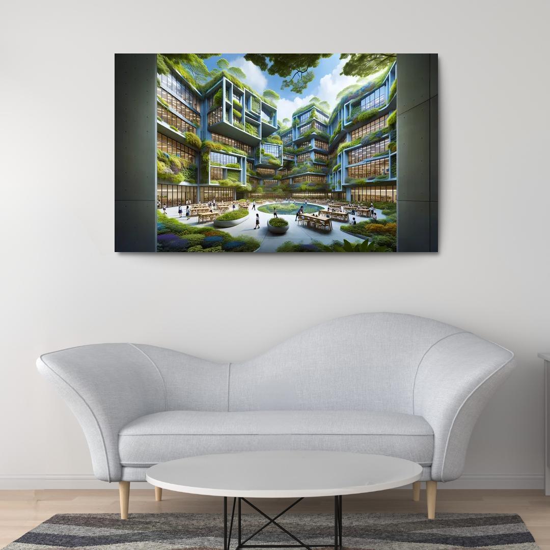 Nature-centric Education Buildings Custom Paintings Frame