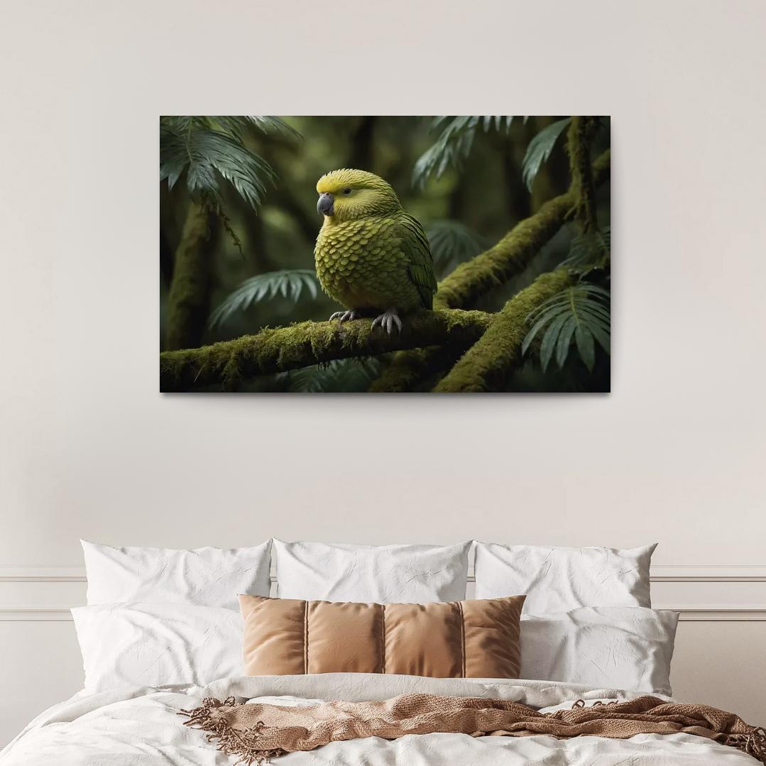 The Exotic Kakapo Flightless Parrot Of New Zealand Canvas Paintings Frame