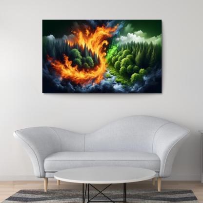 Flames of Awareness The Reality of Wildfires 1 Piece HD Canvas Wall Art-Original Frame