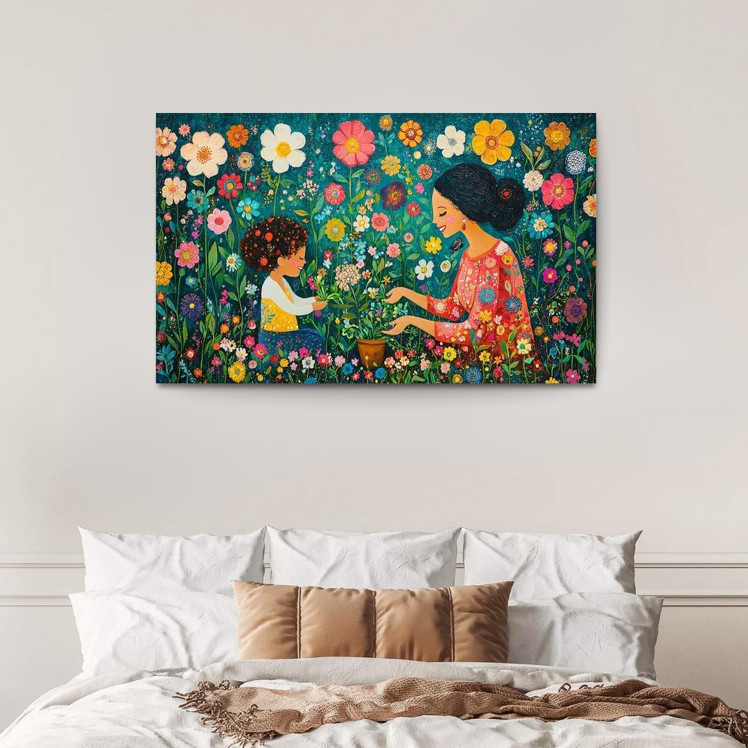 A Garden Of Wisdom A Mothers Nurturing Spirit Canvas Paintings Frame