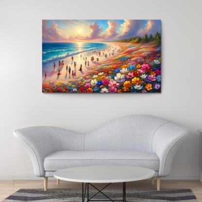 Wildflower Beach Natural Flora Haven Oil Paintings Frame
