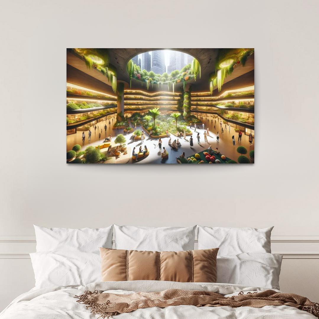 Underground Urban Oasis 1 Piece HD Canvas Wall Art-Original Frame