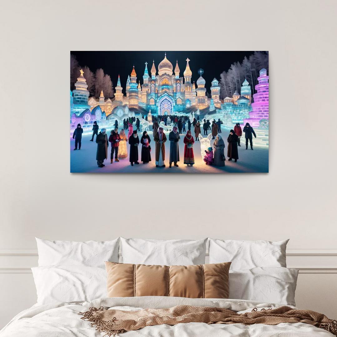 Harbin Ice And Snow Festival Canvas Paintings Frame