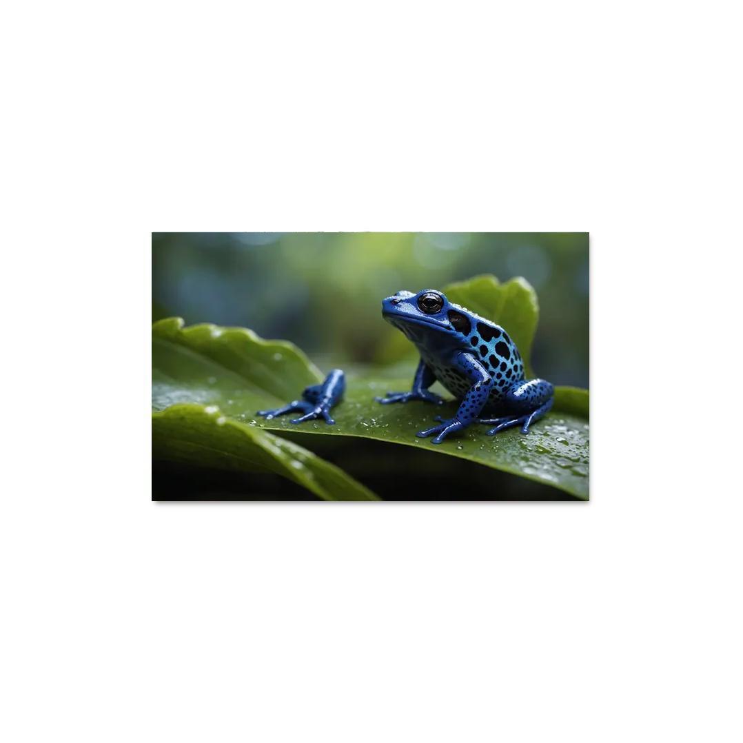 The Enigmatic Blue Poison Dart Frog Canvas Paintings Frame