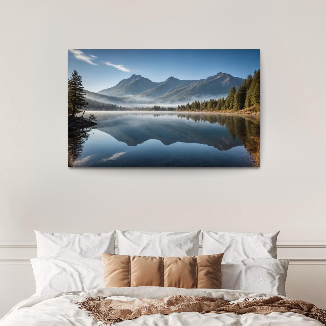 The Celestial Splendor Of Mountain Reflections Oil Paintings Frame