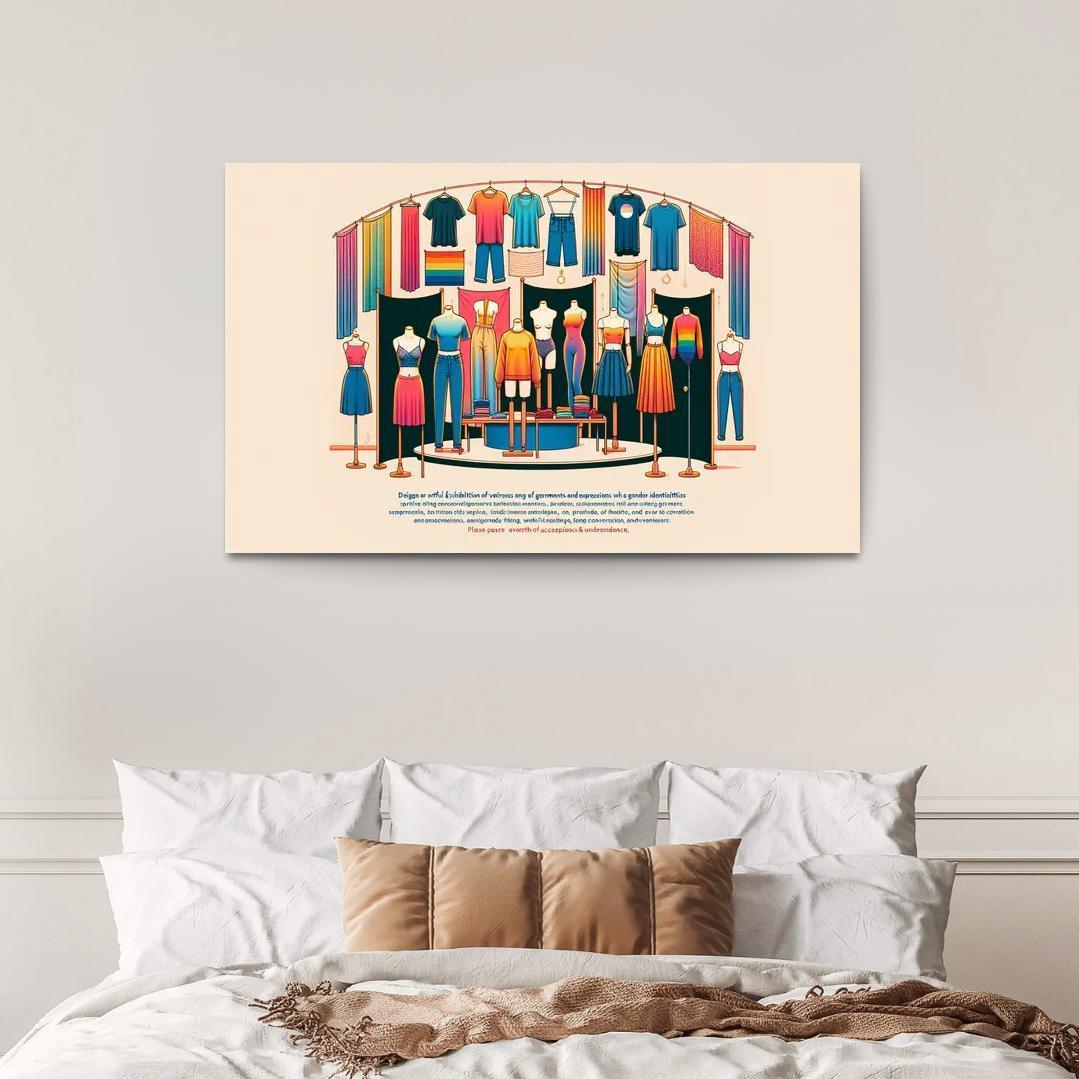 Threads of Identity Navigating Gender and Expression 1 Piece HD Canvas Wall Art-Original Frame