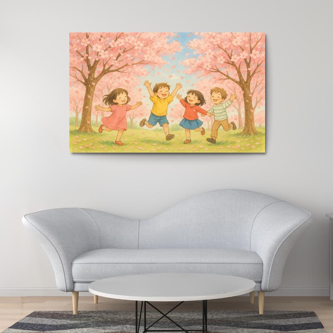 Charming Cherry Blossom Dance Premium Artwork Frames