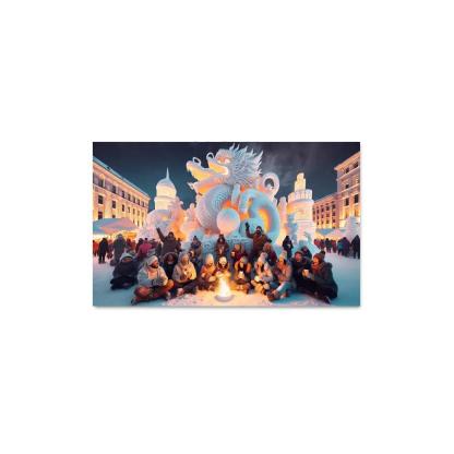 Sapporo Snow Festival Canvas Paintings Frame