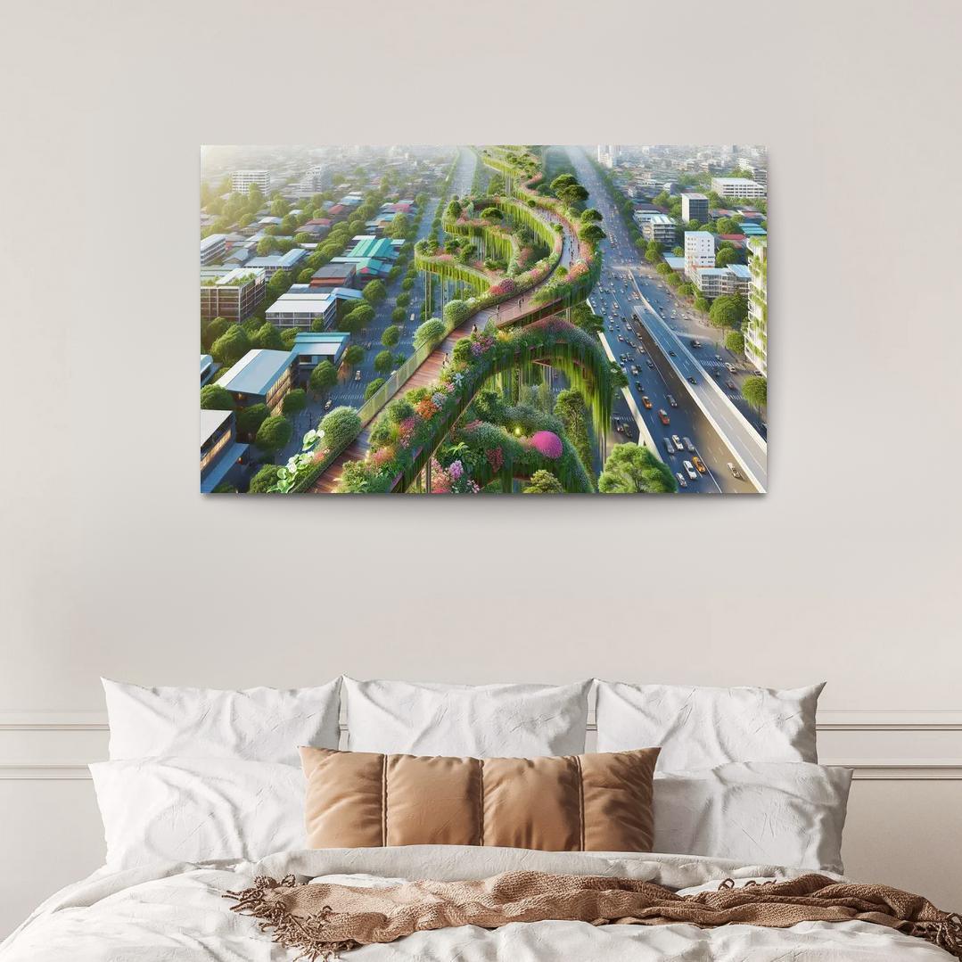 Elevated Green Walkways Custom Paintings Frame