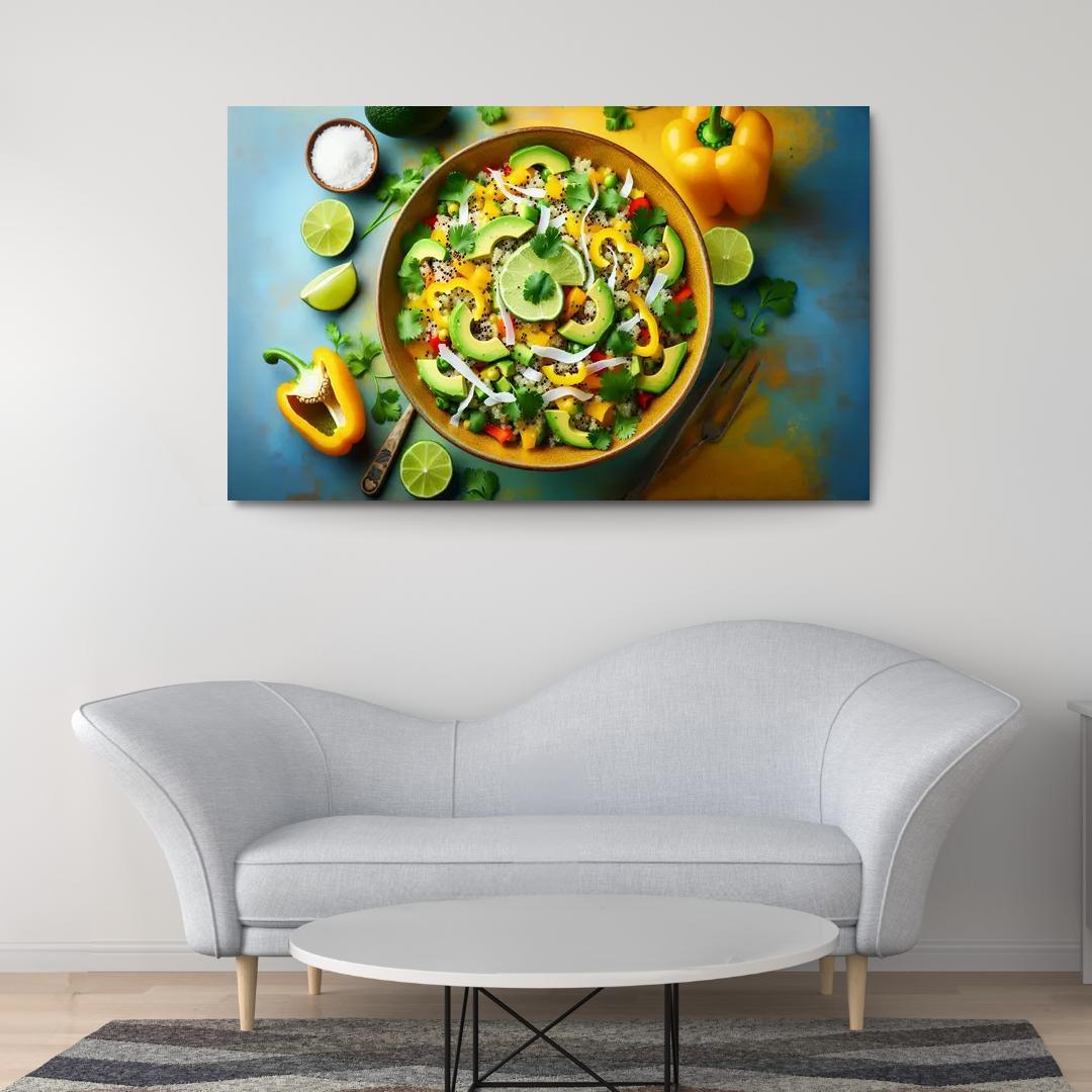 Coconut Lime Quinoa Salad 1 Piece HD Canvas Wall Art-Original Frame