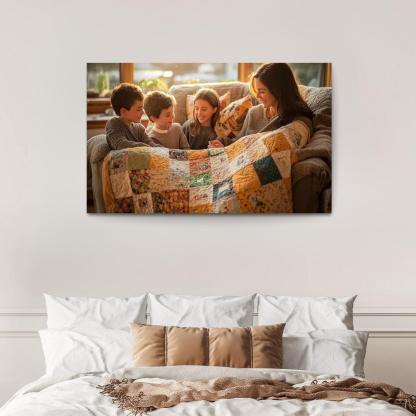 A Quilt Of Memories Stitched With Love Modern Paintings Frame