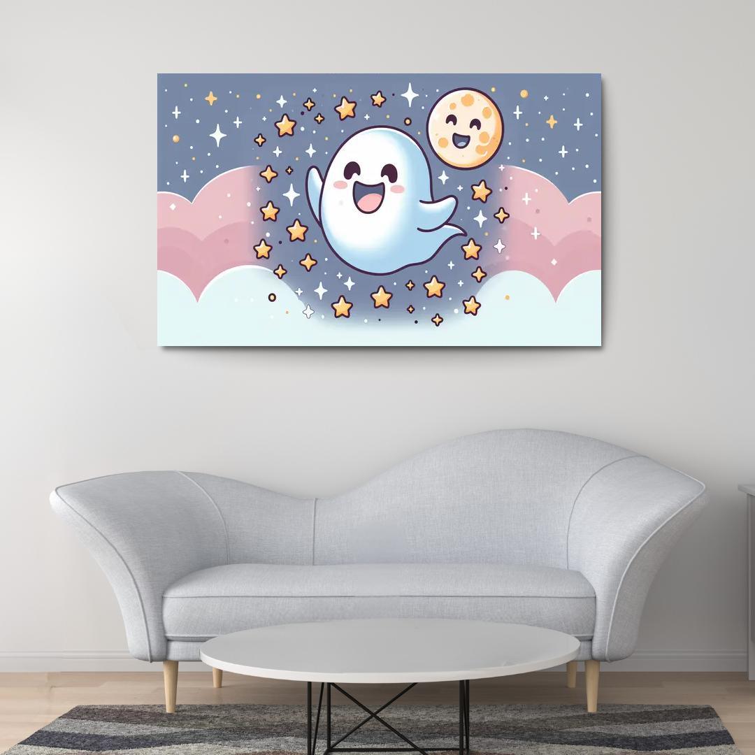 Giggly Ghost 1 Piece HD Canvas Wall Art-Original Frame