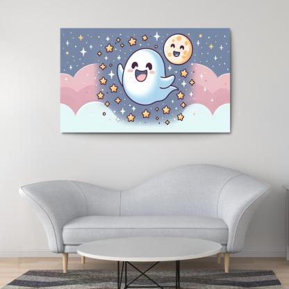 Giggly Ghost 1 Piece HD Canvas Wall Art-Original Frame