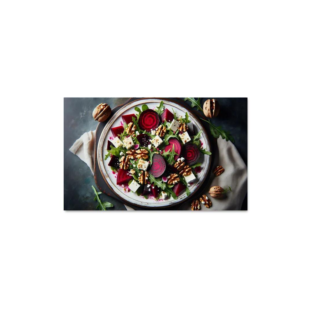 Beetroot and Feta Salad with Walnut Dressing 1 Piece HD Canvas Wall Art-Original Frame