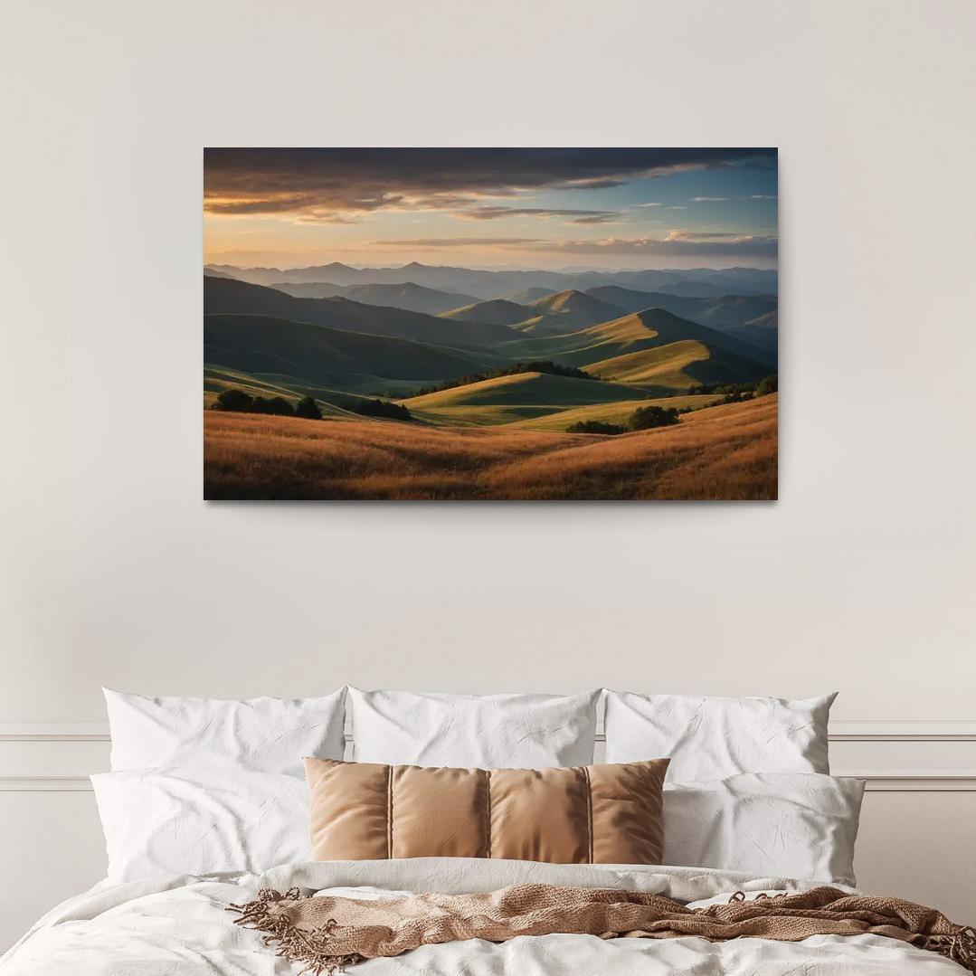 The Splendor Of Distant Mountain Ranges Oil Paintings Frame