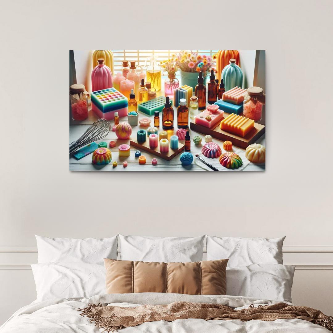 Soap Making Craft Your Own Luxurious Cleansers 1 Piece HD Canvas Wall Art-Original Frame