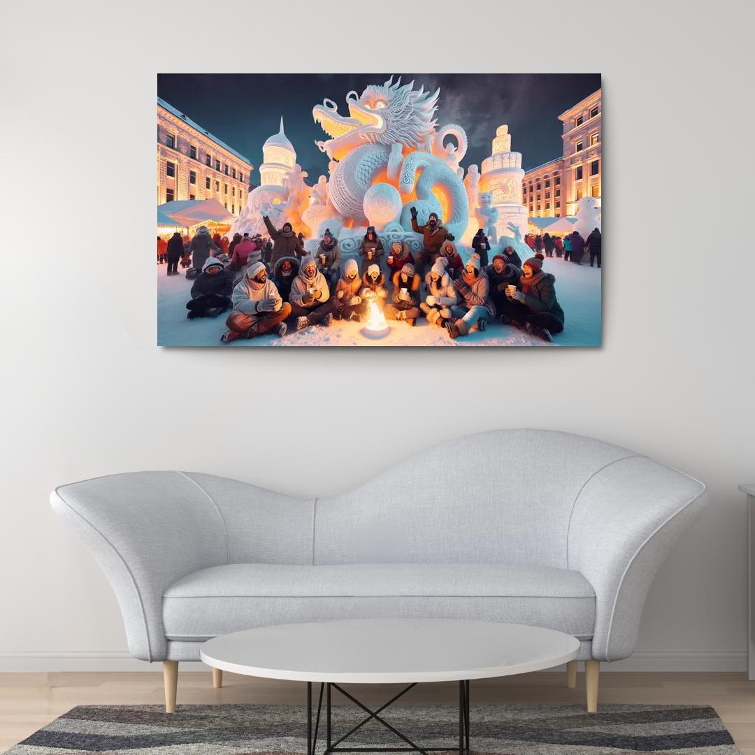 Sapporo Snow Festival Canvas Paintings Frame