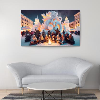 Sapporo Snow Festival Canvas Paintings Frame