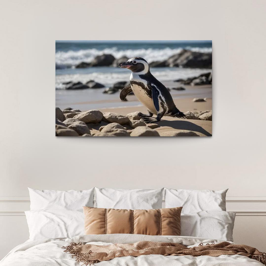 The Magnificent African Penguin The Black-footed Wonder Oil Paintings Frame