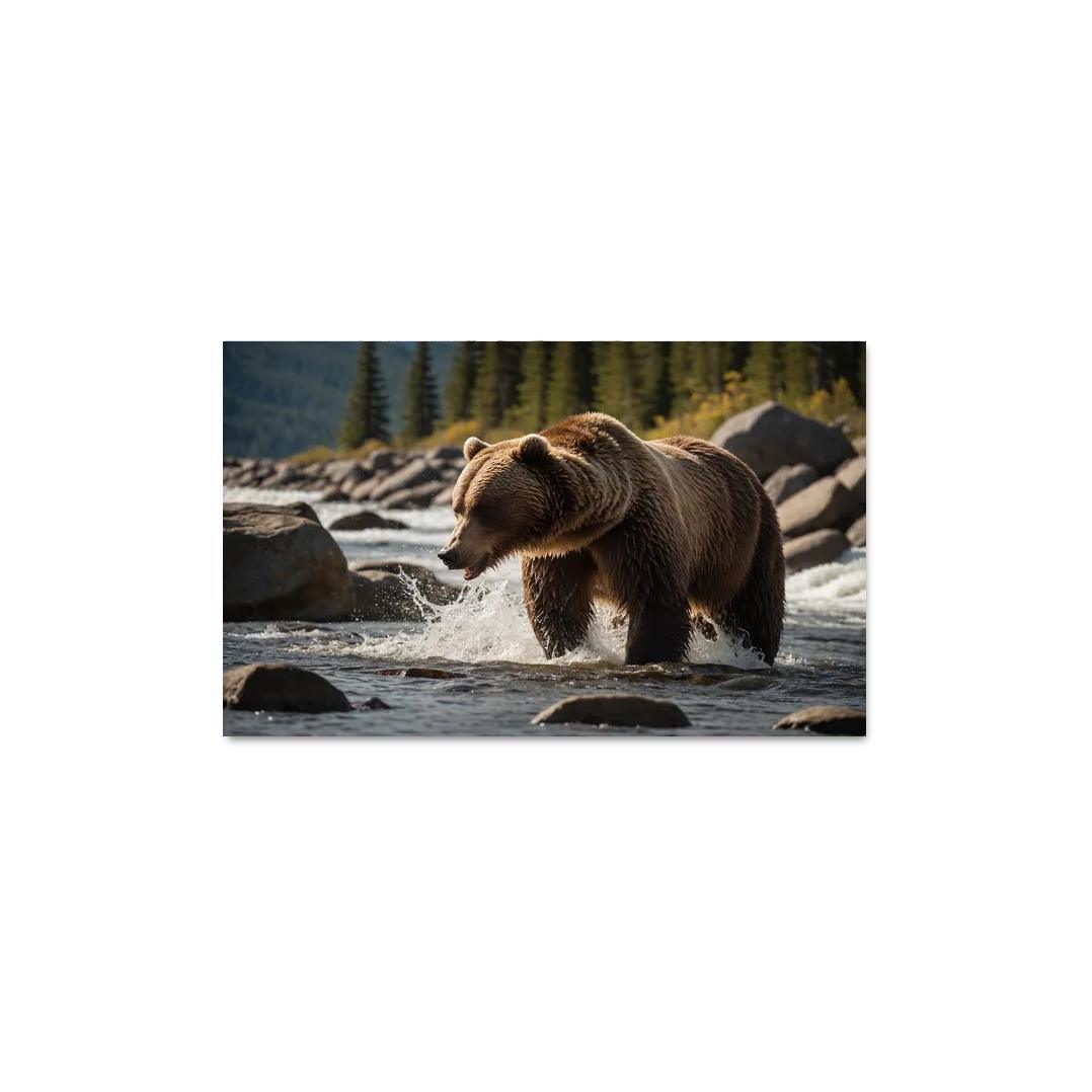 The Powerful Grizzly Bear Apex Predator Of The North Modern Paintings Frame