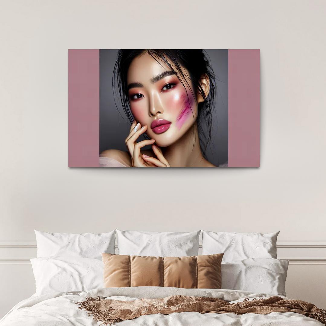 Monochrome Makeup Cohesive Looks 1 Piece HD Canvas Wall Art-Original Frame