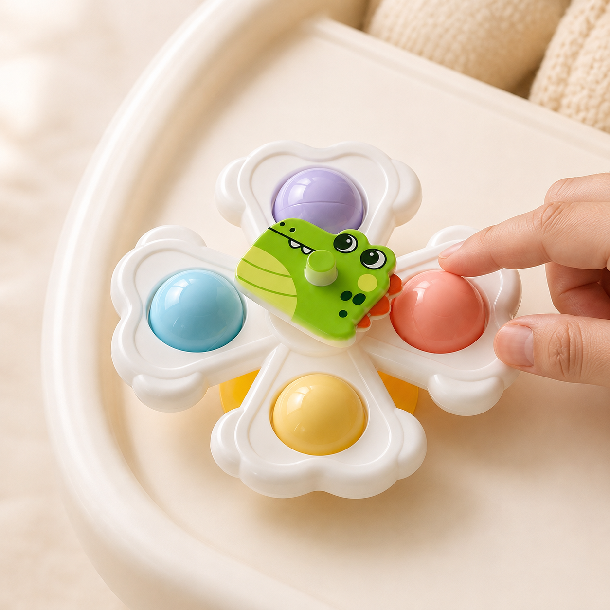 Pack Of 3 Suction Cup Rotating Sensory Toys For Babies And Toddlers