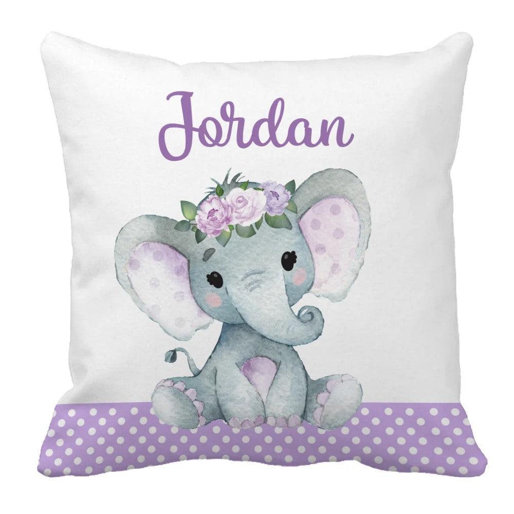 3 Piece Flower Elephant Custom Name Bedding Set-Children Pajamas