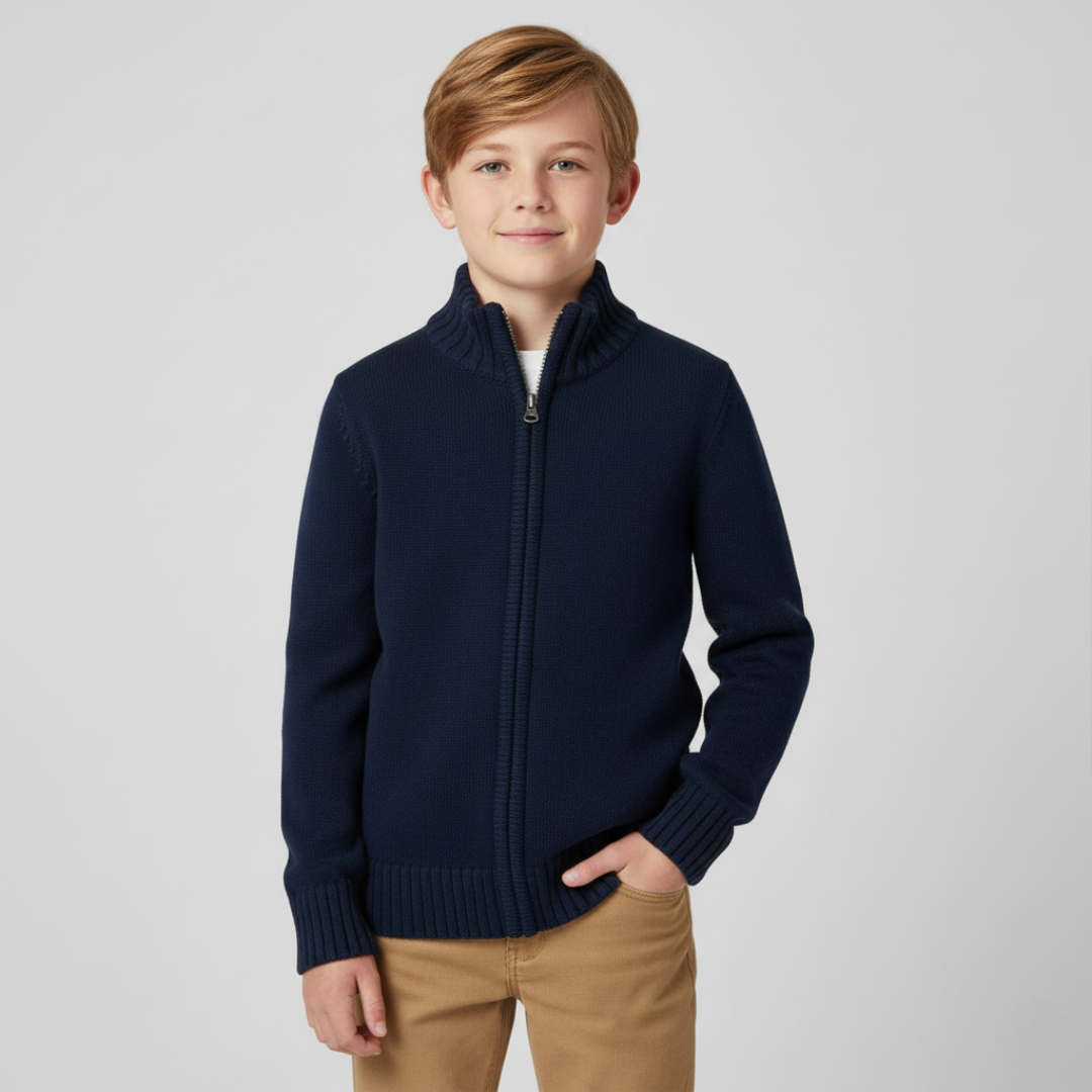 Boy Long Sleeve Full Zip Sweater
