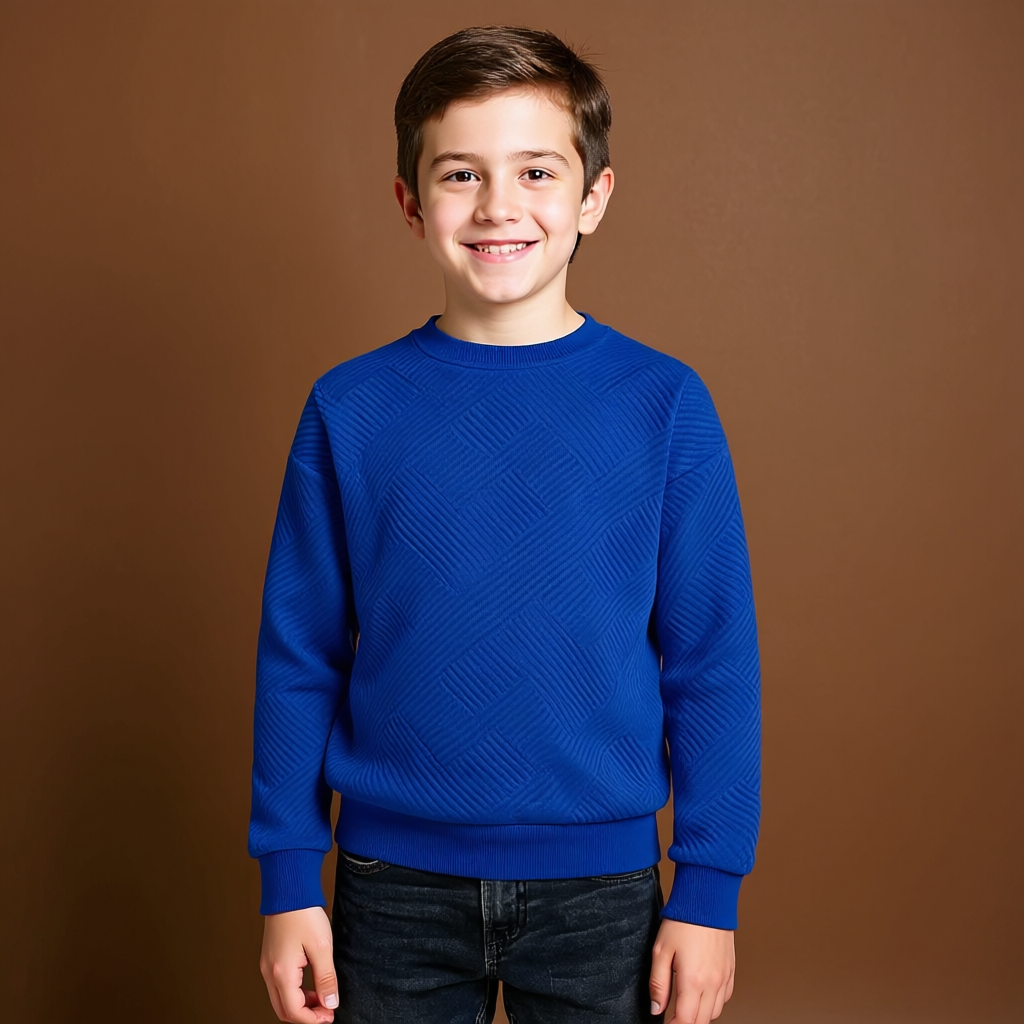 Boys Geometric Pattern Sweatshirts with Long Sleeves Pullover Style