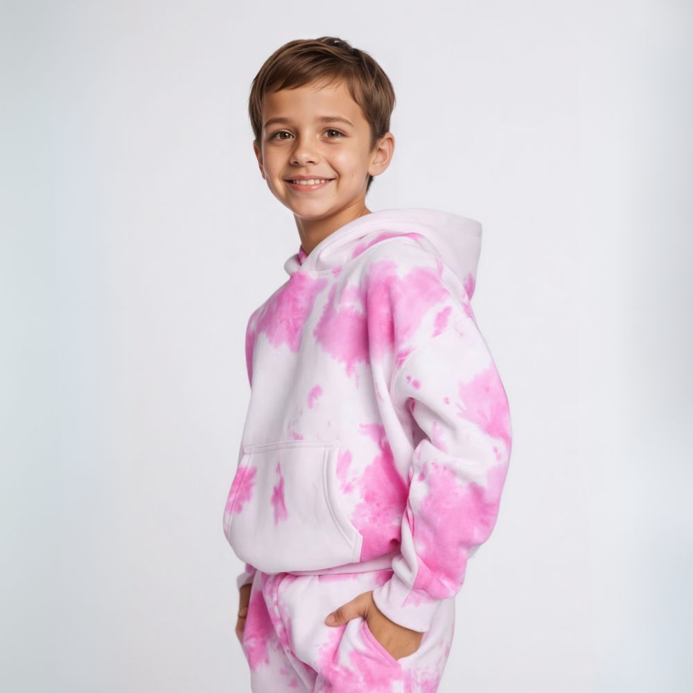 Camo Printed Kids Hoodie Oversized Cotton Blend Pullover