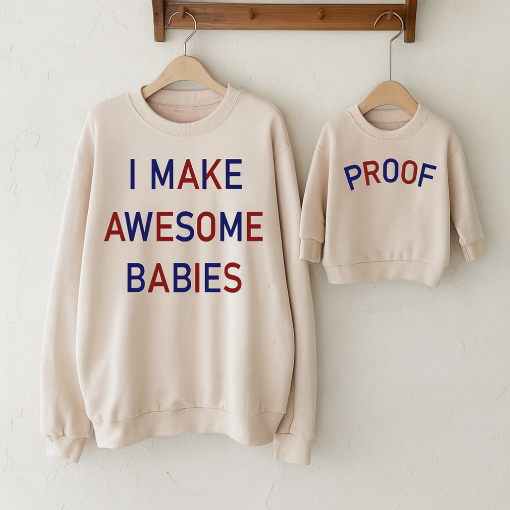 Family Matching Slogan Sweatshirt