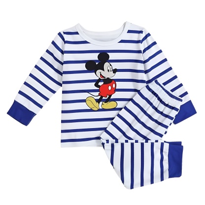 Cartoon Stripe Print Kids Pajama Set