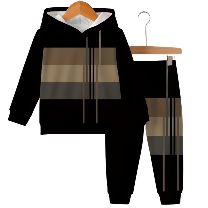 Striped Hoodie And Pants Set For Boys