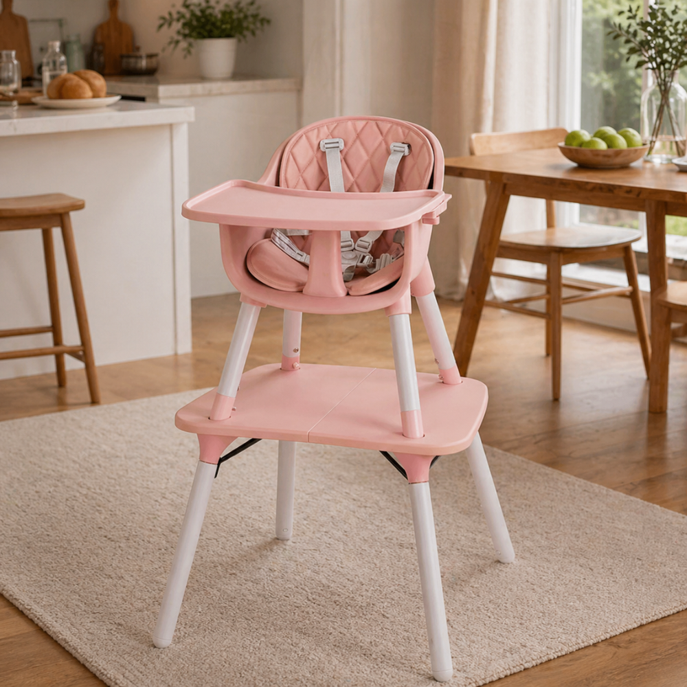 4 In 1 Convertible High Chair Set Pu For Kids