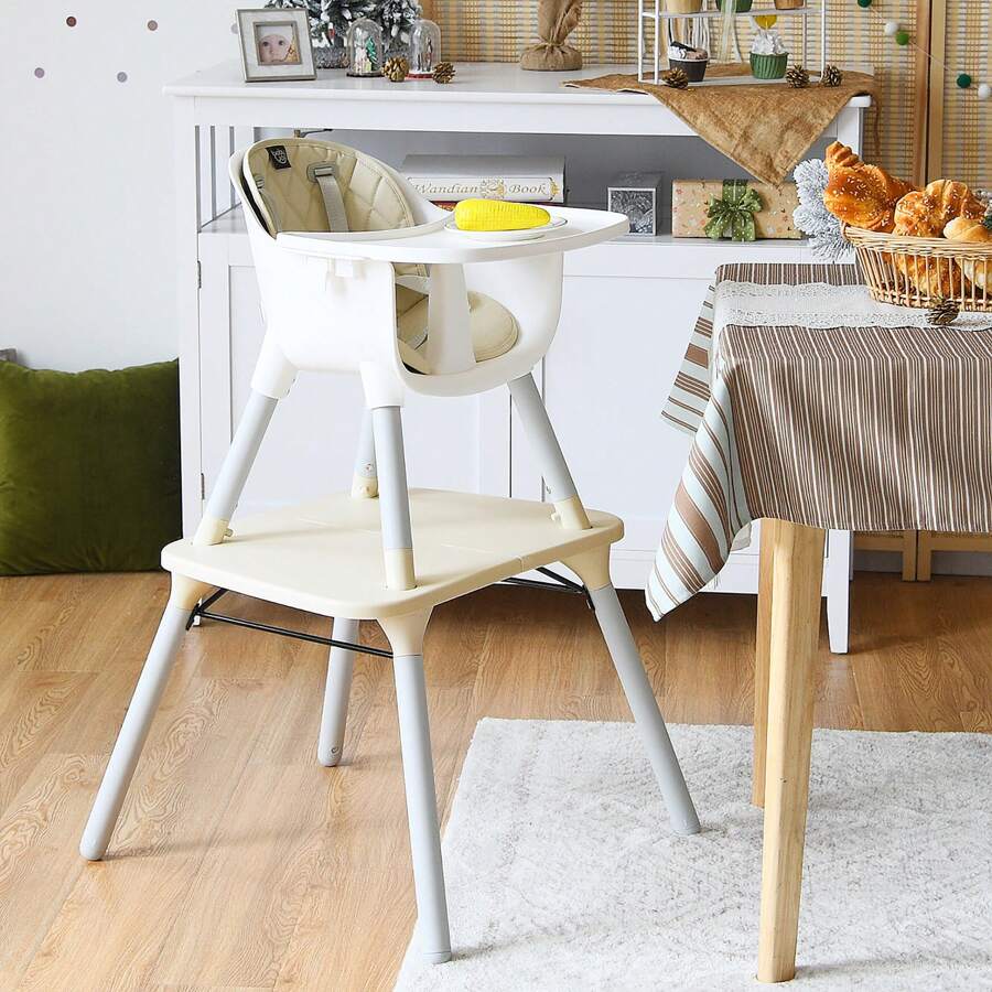 4 In 1 Convertible High Chair Set Pu For Kids