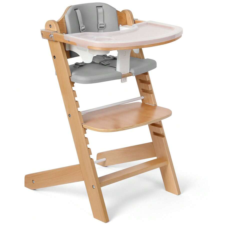 3 In 1 Convertible Wooden High Chair Adjustable For Toddlers