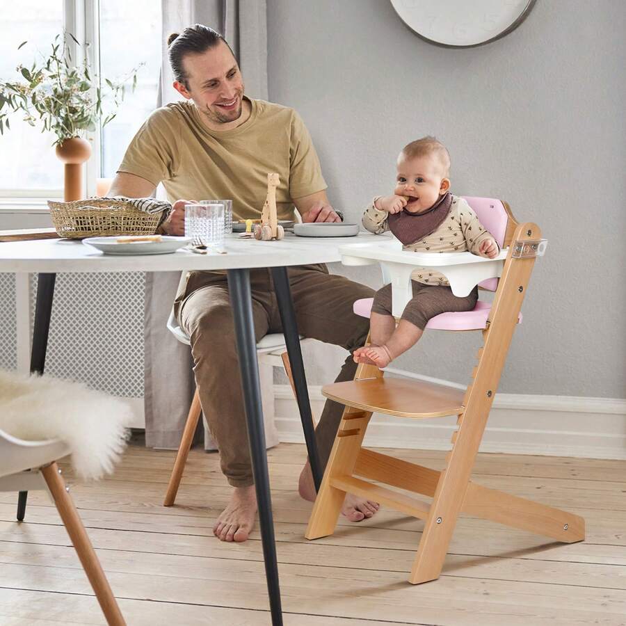 3 In 1 Convertible Wooden High Chair Adjustable For Toddlers