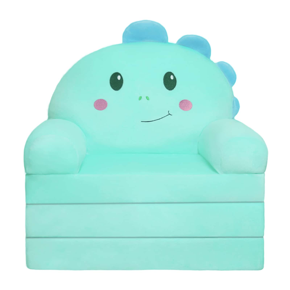2 In 1 Kids Couch Bed With Cozy Velvet Flip Open Design For Toddlers