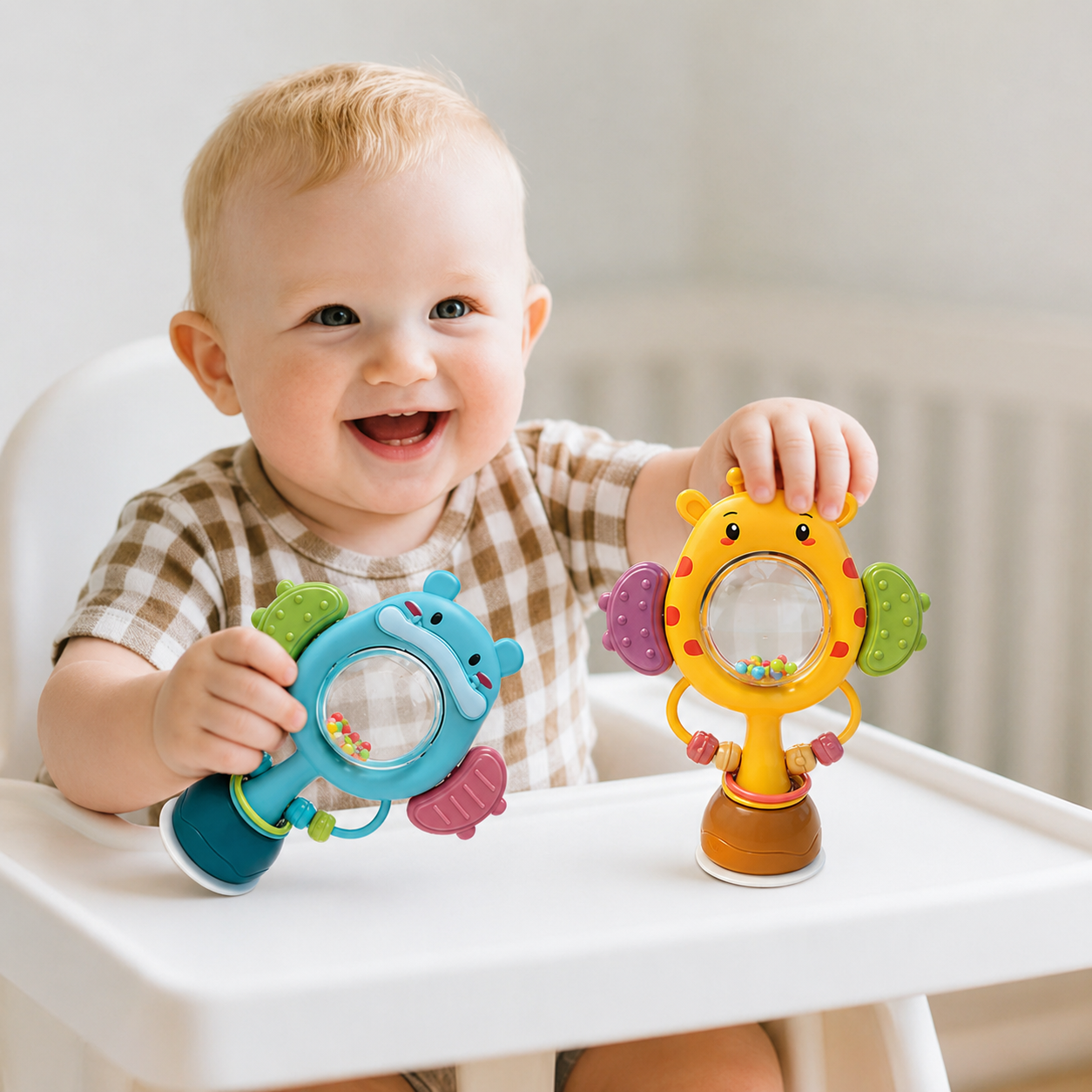 Baby Suction Cup Spinner Toy With Rotating Sensory Play