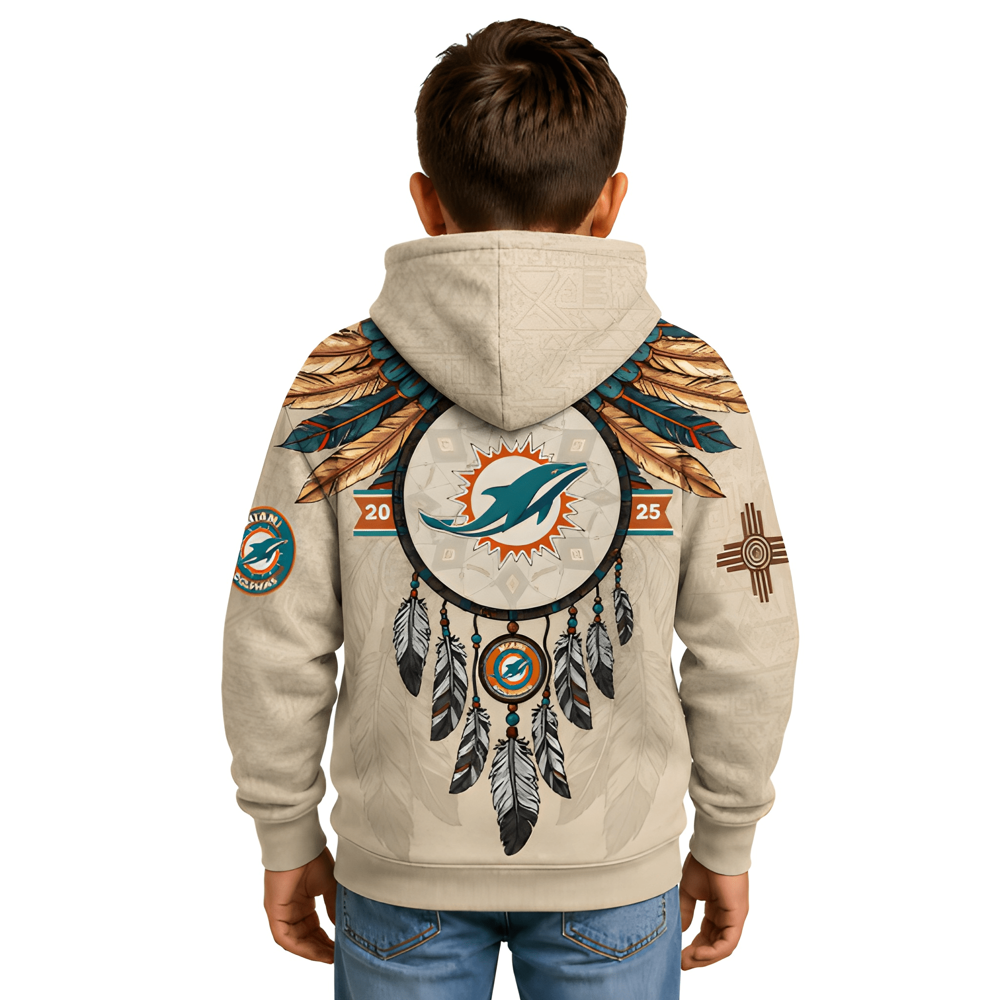 Miami Dolphins Themed Graphic Hoodie For Kids