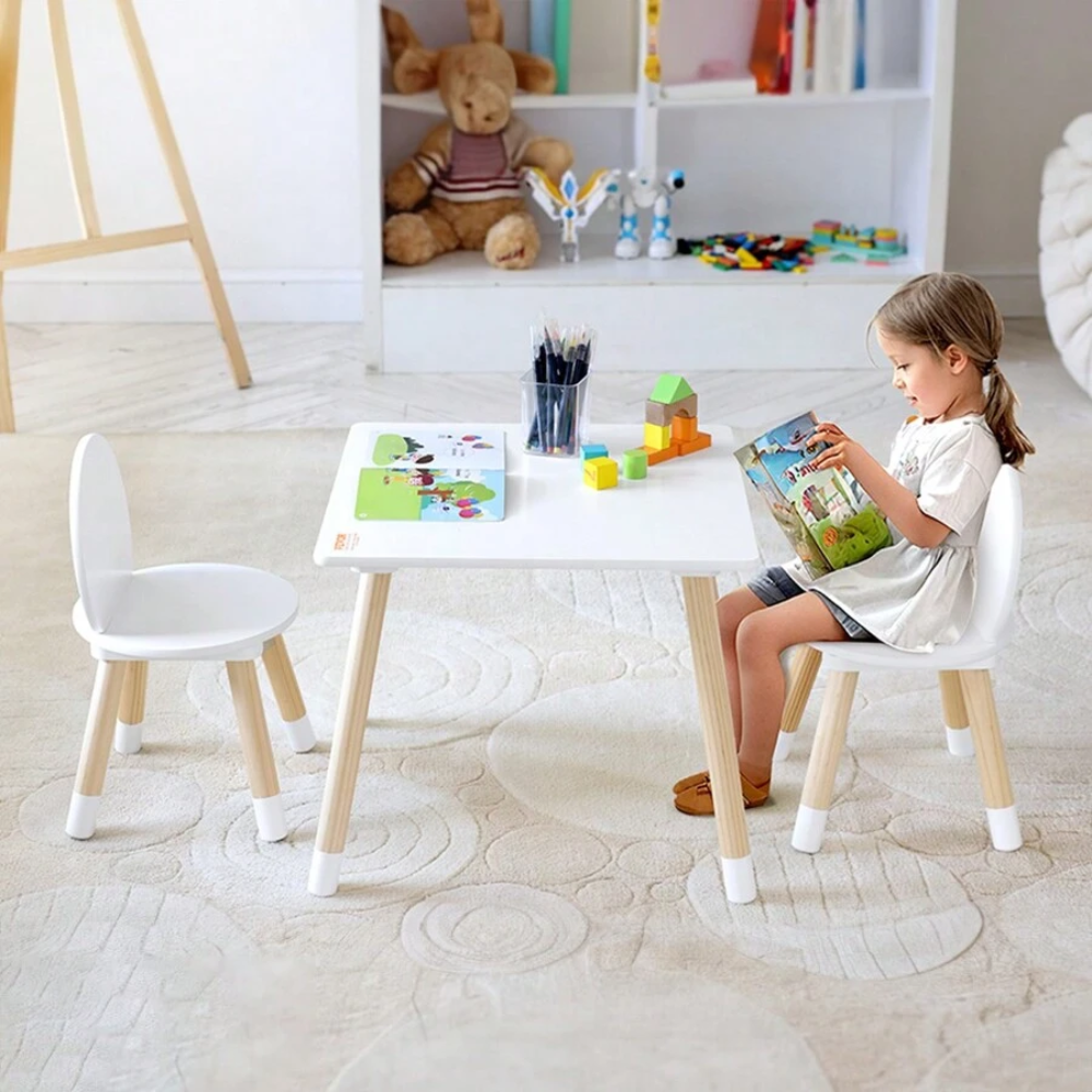 Activity Table And 2 Chairs Set For Kids Art Craft