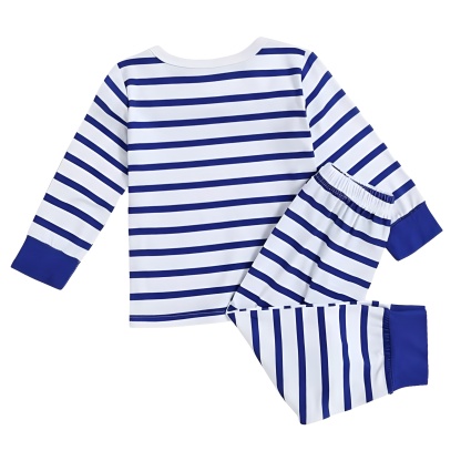 Cartoon Stripe Print Kids Pajama Set